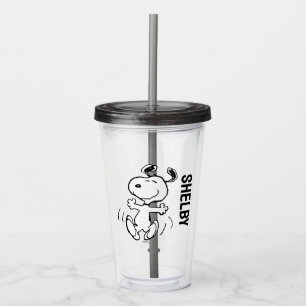 Copo De Acrílico Amendoins Uma dança feliz snoopy