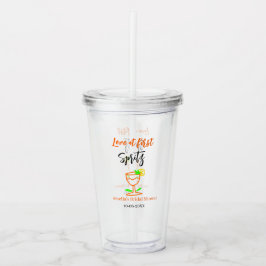 Copo De Acrílico Amor à primeira dose de laranja preto chá de noiva