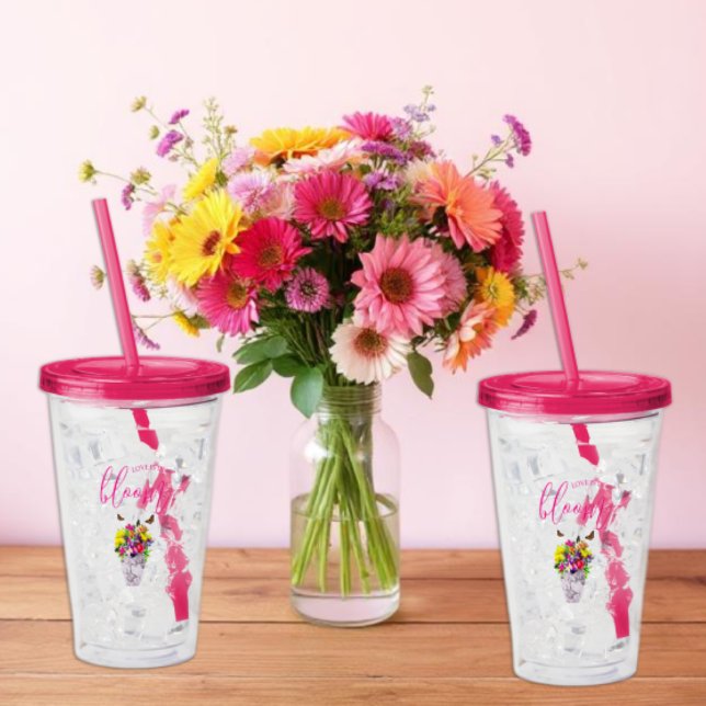 Copo De Acrílico Amor No Bloom Floral Wedding (Criador carregado)