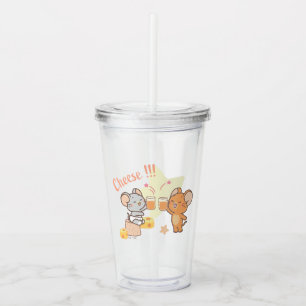 Copo De Acrílico Anime Tuffy e Jerry Cheers para Queijo