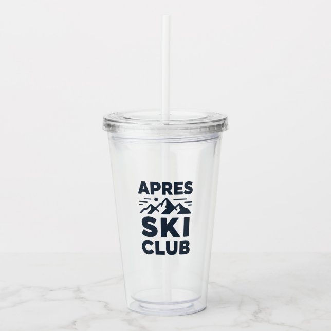 Copo De Acrílico Apres Ski Club Mountain Logo - Custom Mens Winter  (Frente)