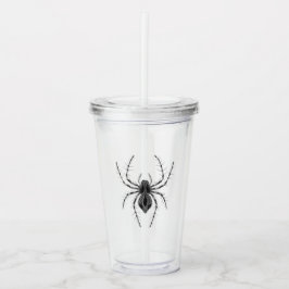 Copo De Acrílico Aranha de Halloween Gótico Vintage