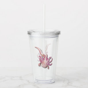 Copo De Acrílico Arte de Albino Axolotl "Peixe Andando"