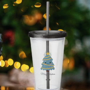 Copo De Acrílico Árvore de Natal em Branco