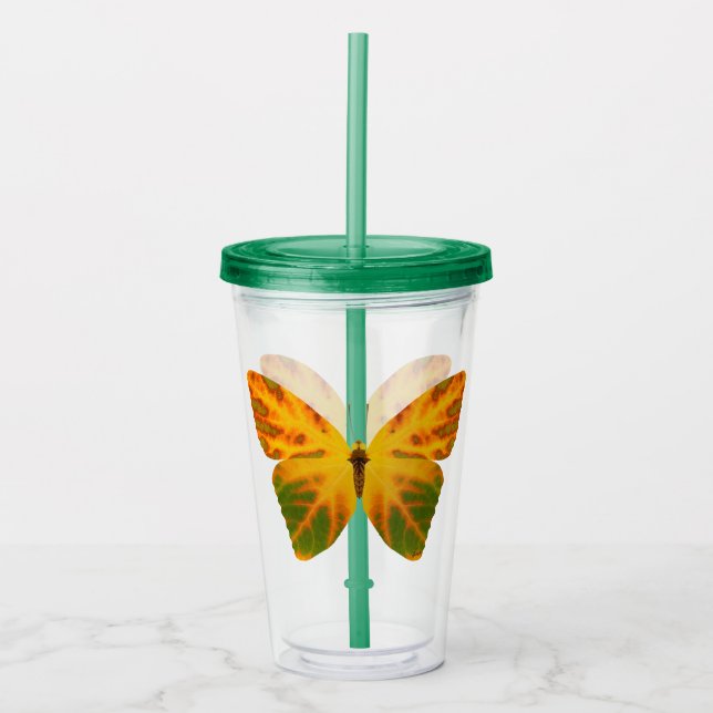 Copo De Acrílico Aspen Leaf Butterfly 1 (Frente)