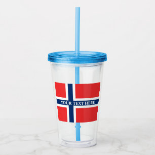 Copo De Acrílico Bandeira norueguesa do partido escandinavo da Noru