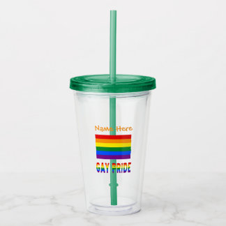 Copo De Acrílico Bandeira Personalizada do Orgulho Gay LGBTQ Arco-Í