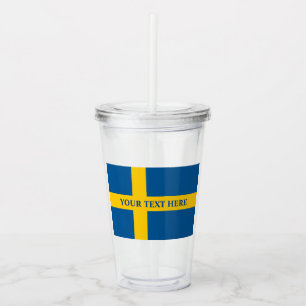 Copo De Acrílico Bandeira sueco do costume da suecia