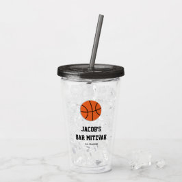 Copo De Acrílico Bar de basquete Mitzvah Personalizado
