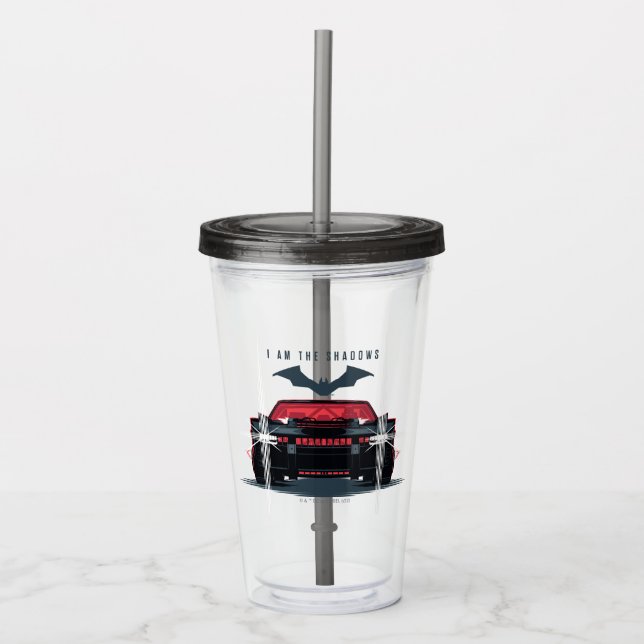Copo De Acrílico Batman Batmobile - Eu Sou As Sombras (Frente)