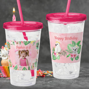 Copo De Acrílico Bebês - Animais acrílicos - Presente de Aniversári