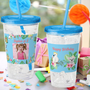 Copo De Acrílico Bebês - Animais acrílicos - Presente de Aniversári