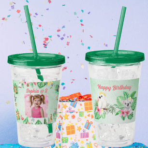 Copo De Acrílico Bebês - Animais acrílicos - Presente de Aniversári