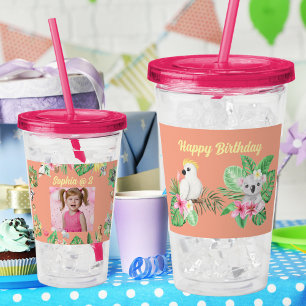 Copo De Acrílico Bebês - Animais acrílicos - Presente de Aniversári