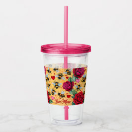 Copo De Acrílico Bee Mine Ouro Mel