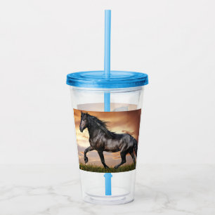 Copo De Acrílico Belo Cavalo Negro