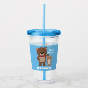 Copo De Acrílico BIG BROTHER Teddy Bear Name Blue