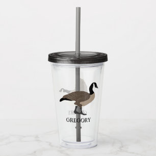 Copo De Acrílico Bird Lovers Canada Geese Ilustração Personalizada