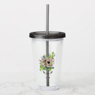 Copo De Acrílico Bird Tumbler Birdhouse