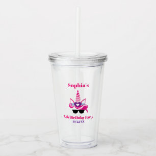 Copo De Acrílico Birthday Girl Party Favorece Legal Pink Purple Uni