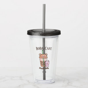 Copo De Acrílico Boba Tea, Chá de leite para bolhas
