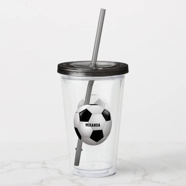 Copo De Acrílico Bola de Futebol Personalizável (Verso)
