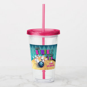 Copo De Acrílico Boliche Aniversário 16oz Tumbler - Garota