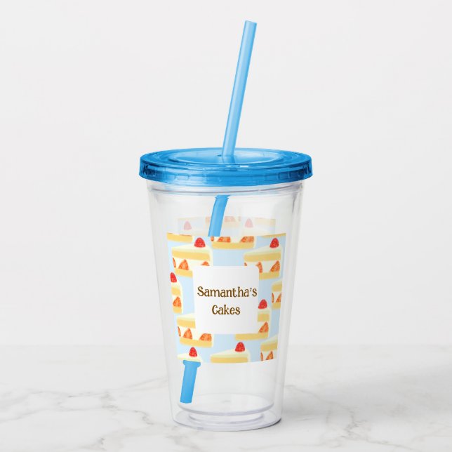 Copo De Acrílico Bolo de Morango (Verso)