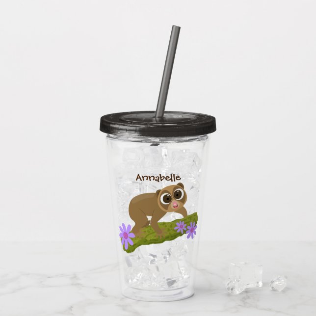 Copo De Acrílico Bons e felizes loris em desenhos animados (Gelo traseiro)