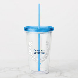 Copo De Acrílico Boujee Blue Sprinkle Tumbler com palha
