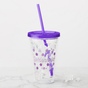 Copo De Acrílico Bridesmaid com Nome da Data de Casamento Acrylic T