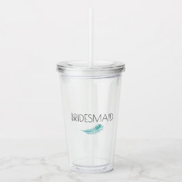 Copo De Acrílico Bridesmaid Palm Tropical Deixa Bachlorette