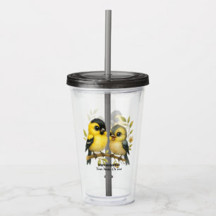 Copo De Acrílico Brilhante American Goldfinch