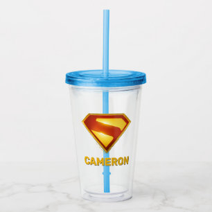 Copo De Acrílico Brilhante da blindagem S do Ouro Superman