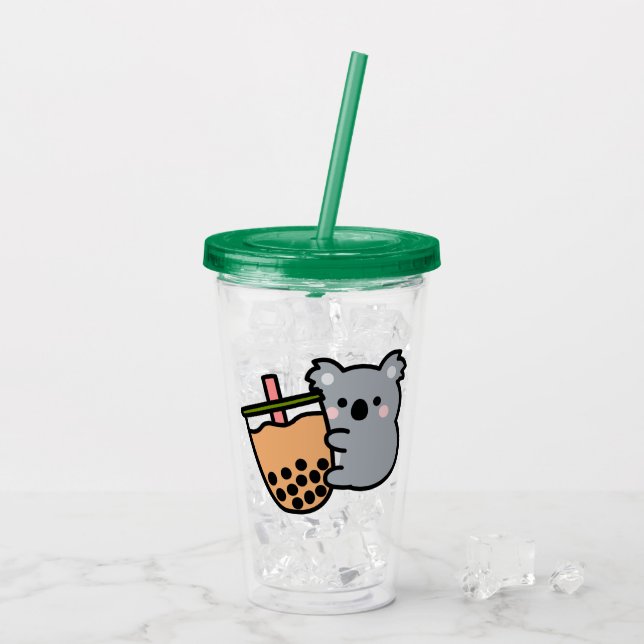 Copo De Acrílico Bubble Tea e Koala Bear (Gelo traseiro)