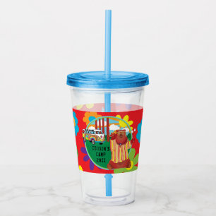 Copo De Acrílico Camp Groovy Bear Bus Kids Tumbler