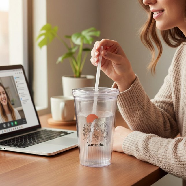 Copo De Acrílico Campanha Montanha com Nome Acrylic Tumbler (Criador carregado)