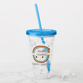 Copo De Acrílico Campers felizes Rainbow RV Sunset Motorhome RV