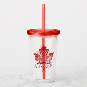Copo De Acrílico Canada Tumbler Vintage Personalize o Canadá Souven