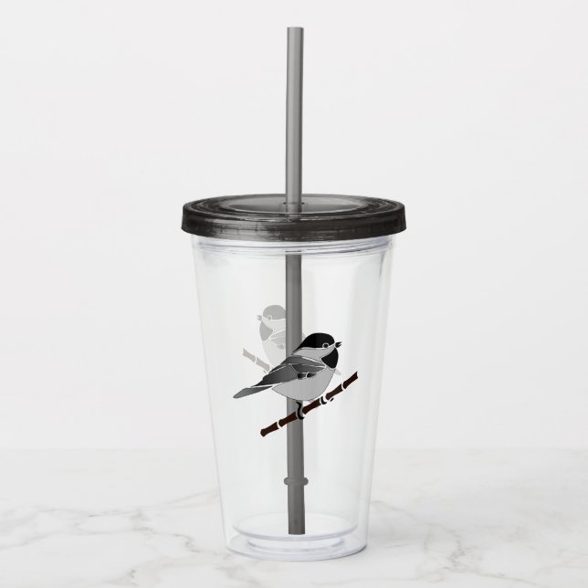Copo De Acrílico Cartoon Adorable Carolina Chickadee (Frente)