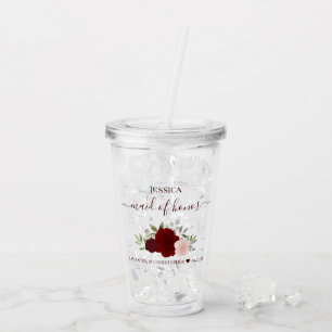 Copo De Acrílico Casamento de Madrinhas de casamento Elegante Rosas