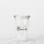 Copo De Acrílico Casamento de presentes personalizável do Groom<br><div class="desc">Esta design foi criada através da arte digital e você pode mudar o texto para padrinho de casamento ou melhor homem. Ele pode ser personalizado na área fornecida ou personalizado escolhendo o clique para personalizar a opção adicional e alterando o nome, as iniciais ou as palavras. Você também pode alterar...</div>