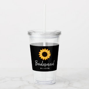 Copo De Acrílico Casamento Personalizado De Bridesmaid Sunflower Co