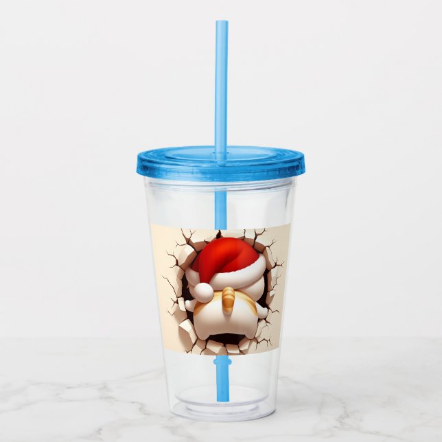 Copo De Acrílico Cat. Natal 3D (Frente)