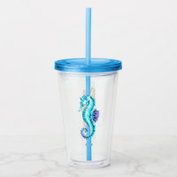 Cavalo de Gelo Cristal em Fundo Azul