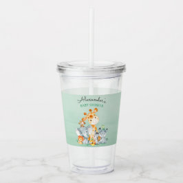 Copo De Acrílico Chá de fraldas de Selva Safari Cute Safari