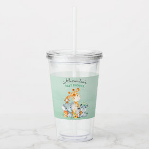 Copo De Acrílico Chá de fraldas de Selva Safari Cute Safari