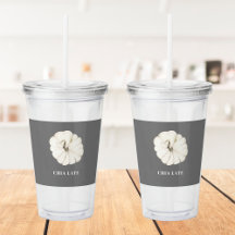 Chia Latte Watercolor Pumpkin Branco