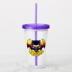 Copo De Acrílico Chibi Batgirl com o Skyline & logotipo Gotham