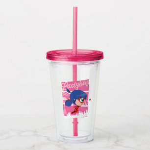 Copo De Acrílico Chibi Ladybug em Paris